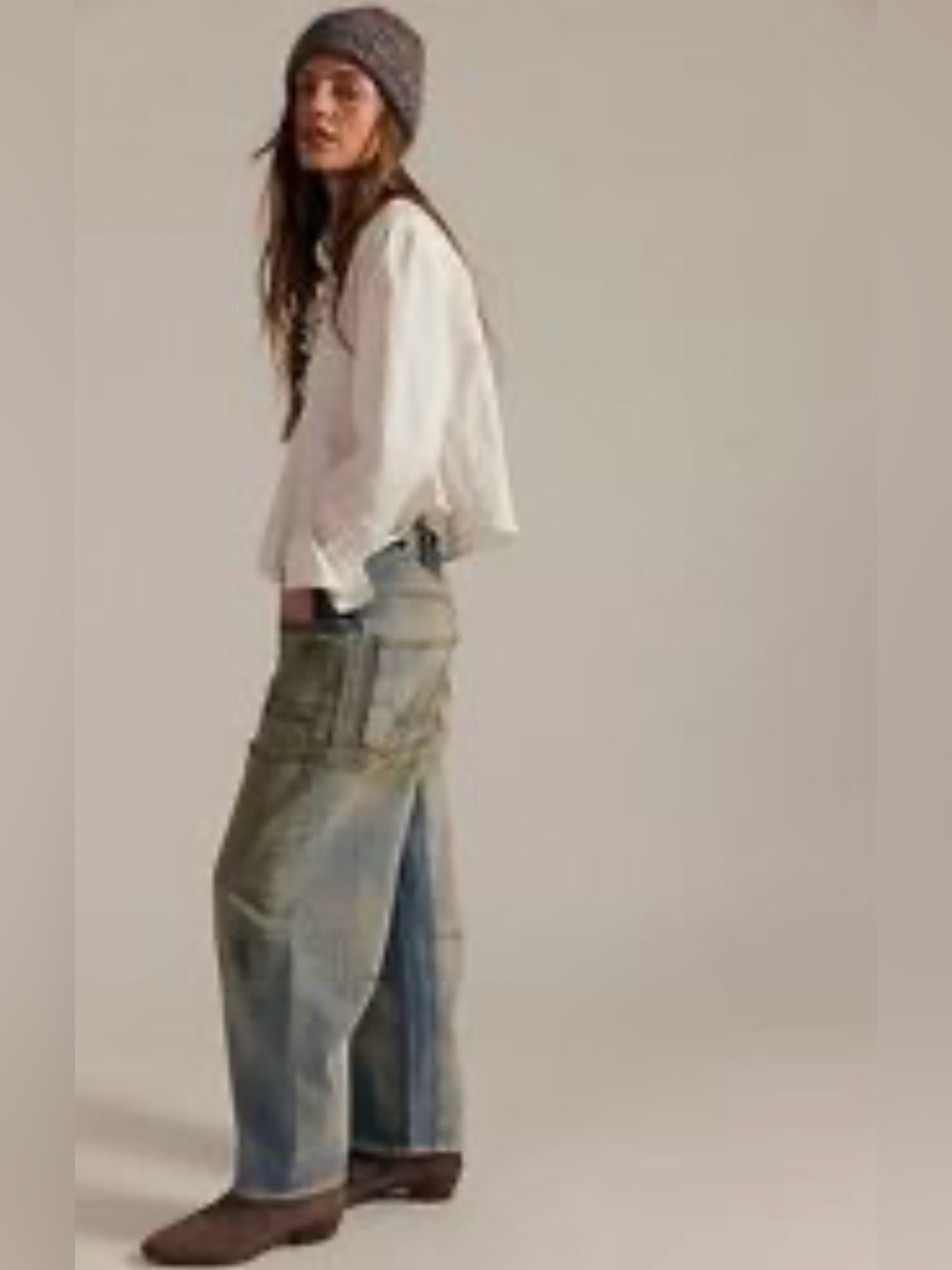 NWT Free People Moxie Low Slung Barrel Jeans